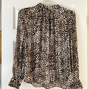 H&M Animal Print Blouse - Black and Tan